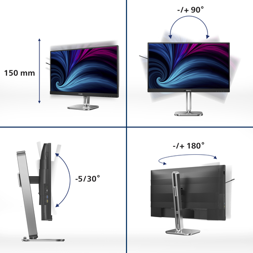 Philips 27B2U4601 27" Class WQHD LCD Monitor - 16:9 - 68.6 cm (27") Viewable - In-plane Switching (IPS) Technology - 2560 