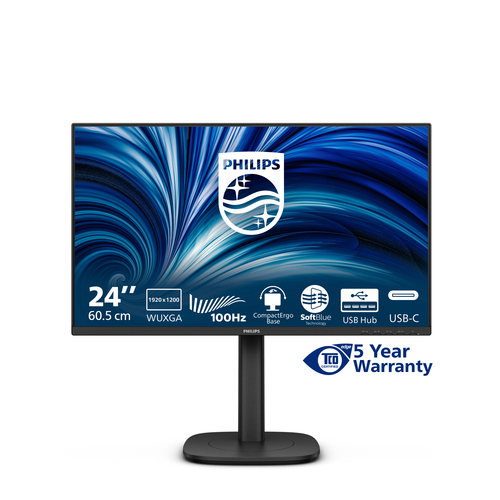 Philips 24B2N3200D 24" Aula WUXGA Monitor LED - 16:10 - Preto - 61 cm (24") Viewable - Tecnologia IPS (In-plane switching)