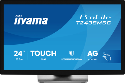 iiyama ProLite T2438MSC-B2 24 Zoll Klasse LED-Touchscreen-Monitor - 16:9 Format - 5 ms Reaktionszeit - 60,5 cm (23,8 Zoll)
