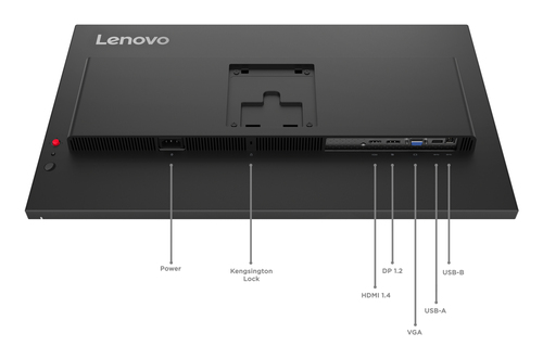 Lenovo ThinkVision T27-40 27" Class Full HD LED Monitor - 16:9 - Eclipse Black - 68.6 cm (27") Viewable - In-plane Switchi