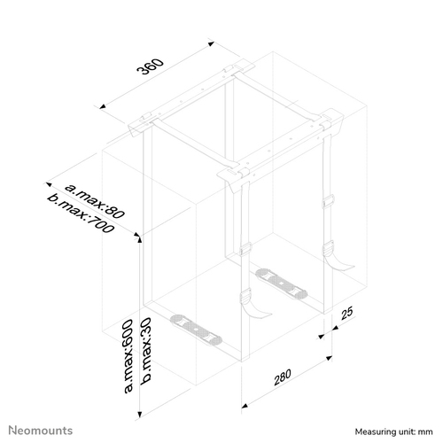 Neomounts CPU-D025BLACK CPU holder - max 20 kg - universal. Type: Desk-mounted CPU holder, Maximum weight capacity: 20 kg,