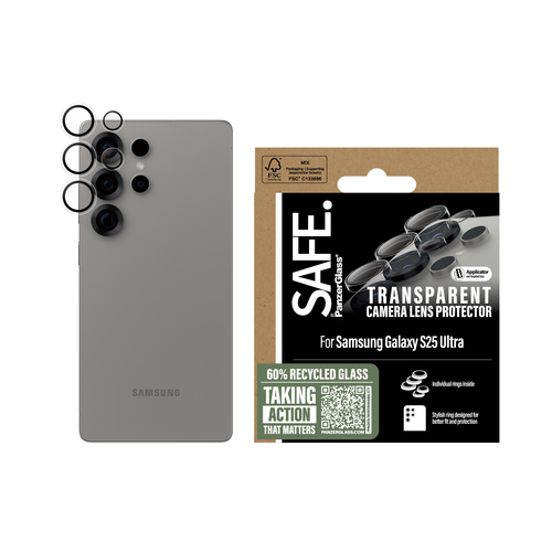 PanzerGlass SAFE. Camera Lens Protector - Transparent, Clear - Silicone