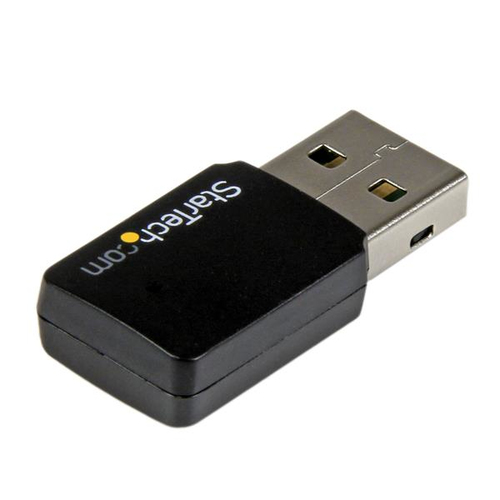 StarTech.com IEEE 802.11ac Wi-Fi Adapter for Desktop Computer, Notebook - USB 2.0 - 433 Mbit/s - 2.48 GHz ISM - 5.83 GHz U