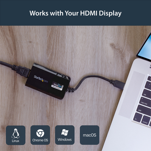 StarTech.com USB 3.0 to HDMI External Multi Monitor Video Graphics Adapter for Mac & PC â€" DisplayLink Certified USB Vide