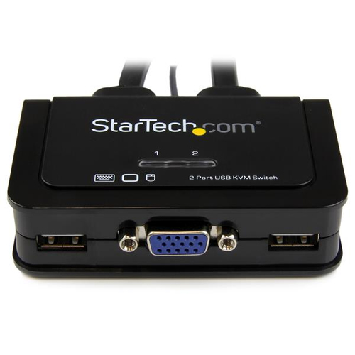 StarTech.com 2 Port VGA USB KVM Switch Kabel - VGA KVM Umschalter USB Powered mit Fernumschaltung - 2 Computer - 1 Lokaler