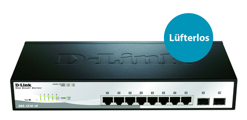 D-Link DGS-1210-10. Switch-Typ: Managed, Switch-Ebene: L2. Basic Switching RJ-45 Ethernet Ports-Typ: Gigabit Ethernet (10/