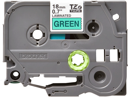 P-touch TZe741 Label Tape - 17.78 mm Width x 7.99 m Length - Permanent Adhesive - Thermal Transfer, Direct Thermal - Green