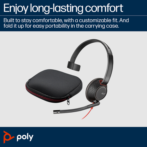 HP Poly Blackwire 5210 Monaural USB-C Headset +3.5mm Plug +USB-C/A Adapter. Product type: Headset. Connectivity technology