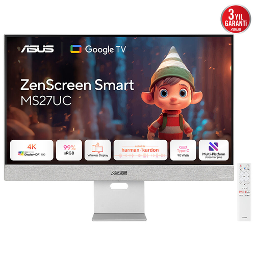 ASUS ZenScreen Smart Monitor MS27UC. Dimensioni diagonale schermo: 68,6 cm (27"), Risoluzione del display: 3840 x 2160 Pix