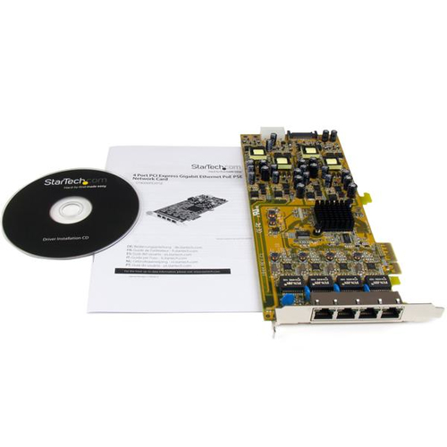 StarTech.com Gigabit Ethernet Card for Computer - 10/100/1000Base-T - Plug-in Card - PCI Express x4 - 4 Port(s) - 4 - Twis
