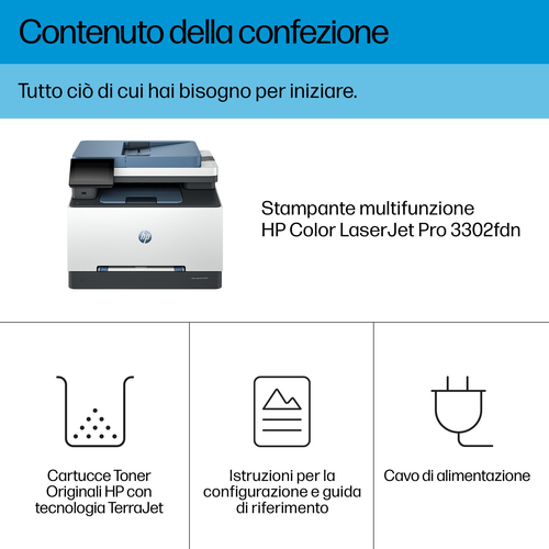 Stampante multifunzione laser HP LaserJet Pro 3302fdn - Colore - Fotocopiatrice/Fax/Stampante/Scanner - 26 - 26 Stampa a c