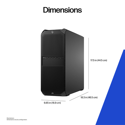 HP Z6 G5 A. Processor frequency: 4 GHz, Processor family: AMD Ryzen Threadripper PRO, Processor model: PRO 9975WX. Interna