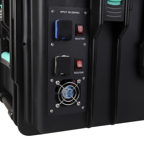 DEQSTER KT20C USB-C Tablet-Koffer (2. Gen.) für 20 Tablets, Drinnen, Draußen, AC, Schwarz, Türkis