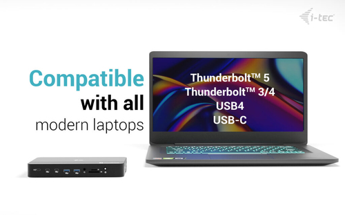 I-TEC THUNDERBOLT 5 DOCK 3X LCD M.2 SLOT 2.5 GLAN PD 140W UK