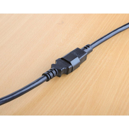 Manhattan Power Cord/Cable, C14 Male to C13 Female (kettle lead), Monitor to CPU, 1m, 10A, Black, Lead, Lifetime Warranty.