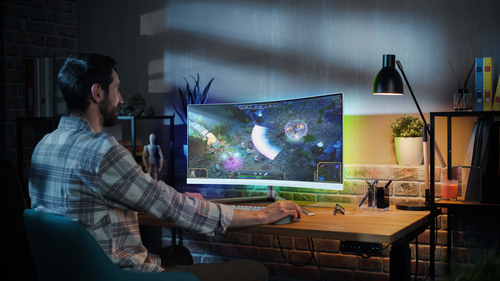 Monitor LCD Evnia 34M2C5501A 863,6 mm (34") Classe UW-QHD Schermo curvo - 21:9 - 86,4 cm (34") Viewable - Allineamento Ver