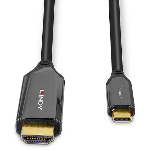 Lindy 1m USB Type C to HDMI 8K60 Adapter Cable. Cable length: 1 m, Connector 1: USB Type-C, Connector 2: HDMI Type A (Stan