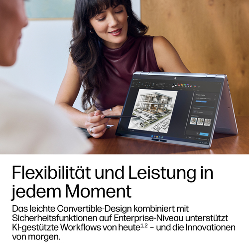 HP EliteBook X Flip G2i 14 inch Notebook Next Gen AI PC. Produkttyp: Hybrid (2-in-1). Prozessorfamilie: Intel Core Ultra 5