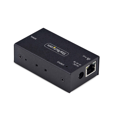 StarTech.com 1-Port Serial to Ethernet Adapter, 802.3af PoE Powered Serial Device Server, Wall/DIN Rail Mount, LAN To DB9 