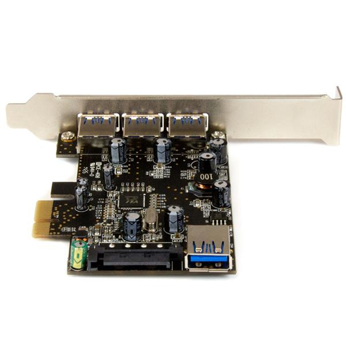 StarTech.com 4 Port PCI Express USB 3.0 Card - 3 External and 1 Internal - Native OS Support in Windows 8 and 7 - Standard