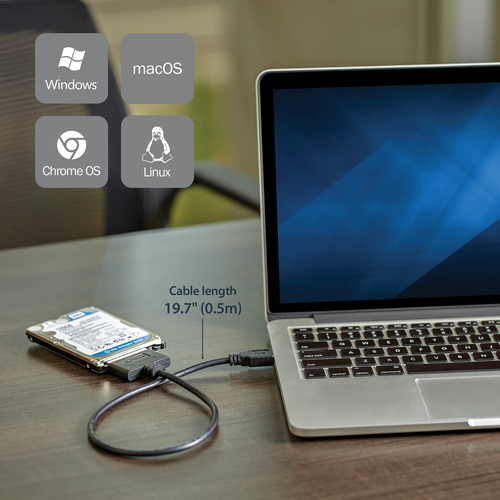 StarTech.com USB 3.1 (10Gbps) Adapter Cable for 2.5" SATA SSD/HDD Drives - Supports SATA III (6 Gbps) - USB Powered - 1 x 