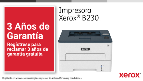 Xerox B230 A4 34ppm Wireless Duplex Printer PCL5e/6 2 Trays Total 251 Sheets. Print technology: Laser. Number of print car