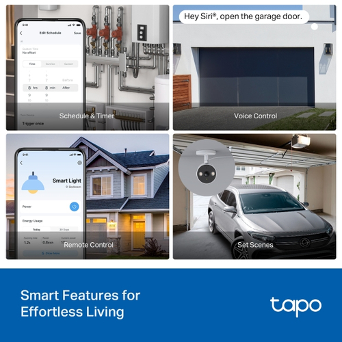 TP-Link Tapo S110E. Product type: Switching actuator, Product colour: White, Virtual assistant: Amazon Alexa / Google Home