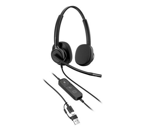 Poly Mission 400 425 Kabel Kopfbügel, Auf den Ohren Stereo Headset - Schwarz - Microsoft-Teams-Zertifizierung - Binaural -