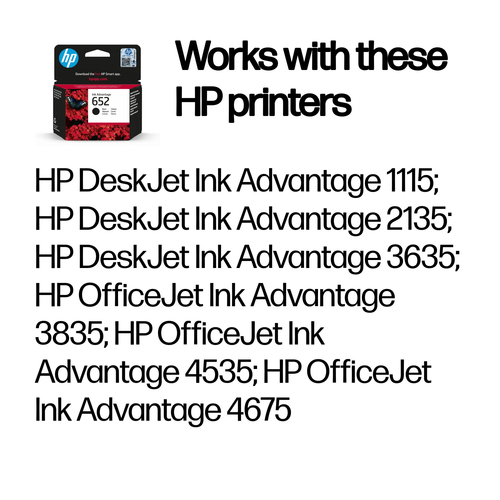 HP 652 Original Inkjet Ink Cartridge - Black Blister Pack