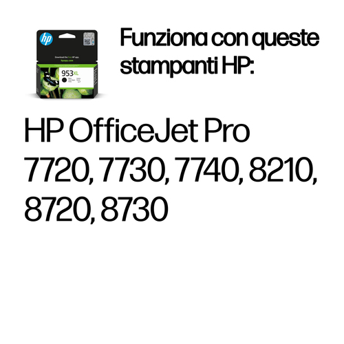 INK CARTRIDGE NO 953XL BLACK STAMPANTI COMPATIBILI: OFFICEJET 8702/ 7720/  7730/ 7740/ 8210/ 8211/ 8218/ 8710/  8711/ 8715
