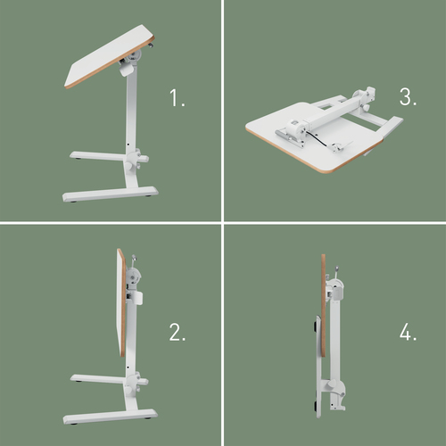 Leitz Ergo Small Foldable Sit Standing Desk. Product colour: White, Maximum weight capacity: 20 kg, Height adjustment rang