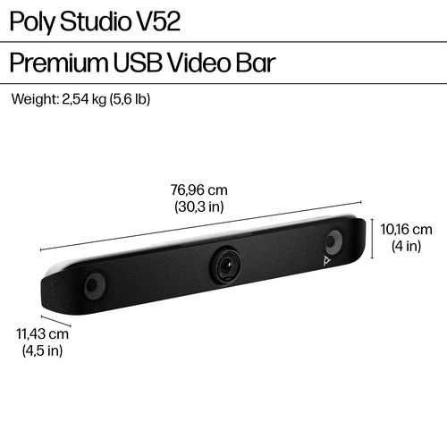 Poly Studio V52 Video Conference Equipment - Medium Room Size Supported - White - TAA Compliant