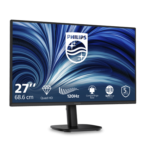 Moniteur LCD Philips 27B2N3500 27" Classe WQHD - 16:9 - Noir - 68,6 cm (27") Viewable - Résolution 2560 x 1440 - 4 ms - 12