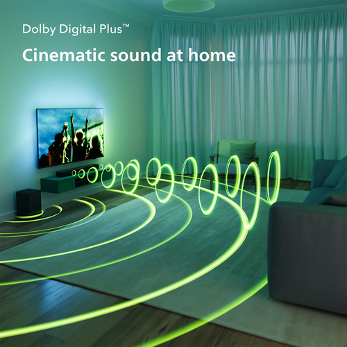 Sound Bar Speaker Philips TAB5309 2.1 Bluetooth - 120 W RMS - Grigio scuro - Parato montabile - 150 Hz a 20 kHz - Dolby Di
