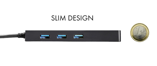 i-tec Advance USB-C Slim Passive HUB 3 Port + Gigabit Ethernet Adapter. Product colour: Black, LED indicators: LAN, Chipse