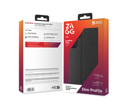 ZAGG Folio Case For Galaxy S25 FE. Case type: Folio, Brand compatibility: Samsung, Compatibility: Galaxy S25 FE, Maximum s
