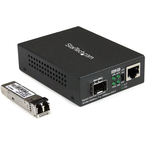 StarTech.com Gigabit Ethernet Glasfaser Medienkonverter - 850nm MM LC - 500m - Mit MM SFP Transceiver - 2 Anschluss(e) - 1