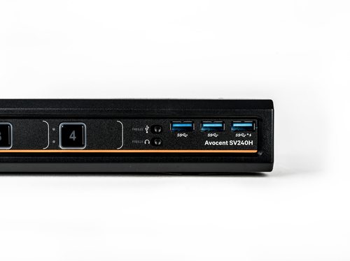 Vertiv Avocent SwitchView 4-Port-Desktop-KVM, HDMI, USB 3.0-Peripherie-Ports, Audio, EU. Tastatur Porttyp: USB, Maus-Portt