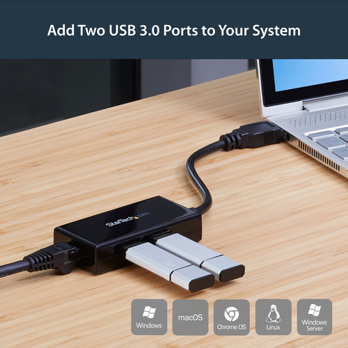 StarTech.com Gigabit Ethernet Adapter for PC - 10/100/1000Base-T - Desktop - USB 3.0 - 3 Port(s) - 1 - Twisted Pair