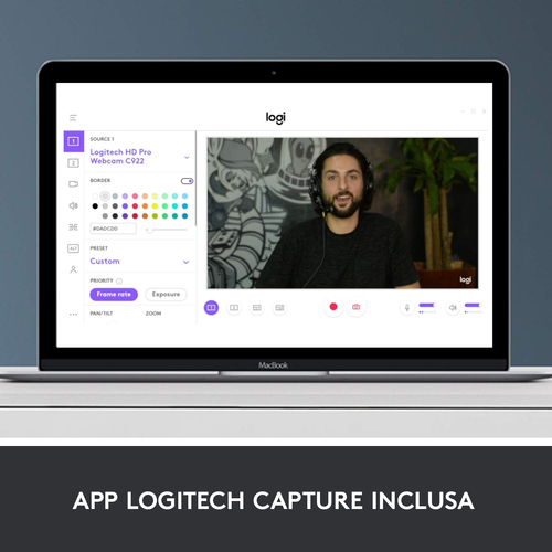 Webcam Logitech C920 - 30 fps - USB 2.0 - 15 Megapixel Interpolata - 1920 x 1080 Video - Auto focus - Widescreen - Microfo