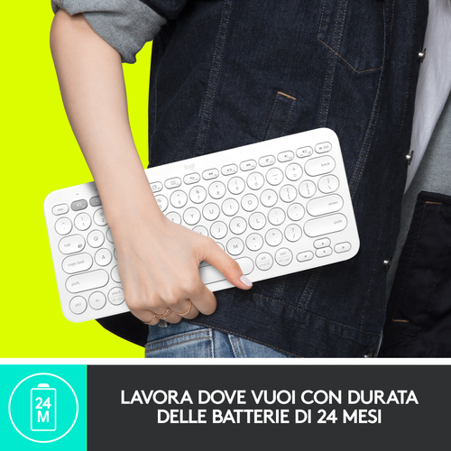 Tastiera Logitech K380Wireless Connettività - Italiano - QWERTY Layout - Nero - Bluetooth - Computer, Tablet, Smartphone, 