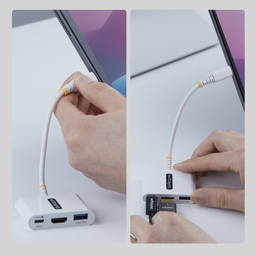 StarTech USB-C to HDMI Multiport Adapter with 140W PD Charging, 4K 60Hz HDMI, USB 5Gbps Hub, Mini Dock - Convert a single 