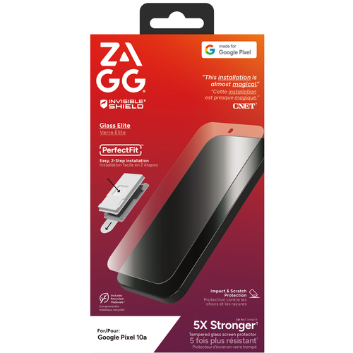 InvisibleShield Glass Elite For Pixel 10a. Brand compatibility: Google, Compatibility: Pixel 10a, Protection features: Dus