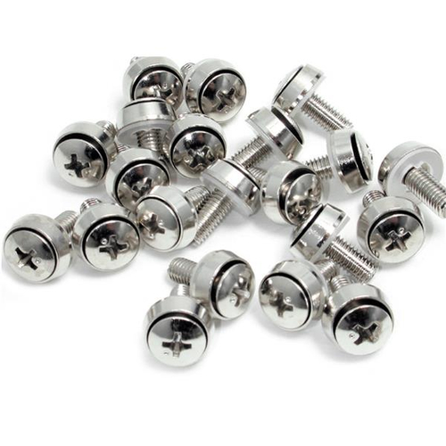 StarTech.com M6 x 12mm - Screws - 100 Pack - M6 Mounting Screws for Server Rack & Cabinet - Mounting Screw - 12 mm - Stain