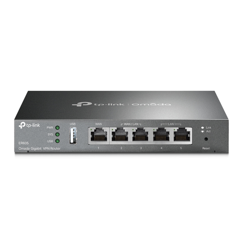 Omada ER605 Ethernet Drahtlos Router - 4 x Netzwerk-Anschluss - 1 x Breitband-Anschluss - Gigabit-Ethernet - VPN unterstüt