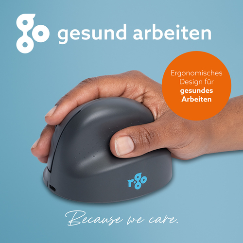 R-Go Tools Vertikale Maus R-Go HE Basic, Ergonomische maus, medium (Handlänge 165-185mm), Rechtshänder. Formfaktor: rechts