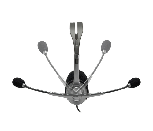 Logitech H110 Wired Over-the-head Stereo Headset - Black, Silver - Binaural - Semi-open - 32 Ohm - 20 Hz to 20 kHz - 180 c