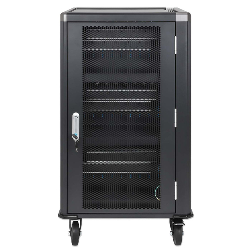 Manhattan Laptop Charging Cart/Trolley via AC Adapter (UK) 30-bay, Install device's AC Adapter (power cables) into unit, S