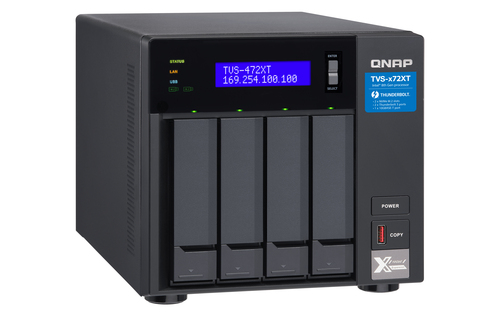 QNAP TVS-472XT-i3-4G 4 x Total Bays SAN/NAS/DAS Storage System - 5 GB Flash Memory Capacity Core i3 - 4 GB RAM - DDR4 SDRA