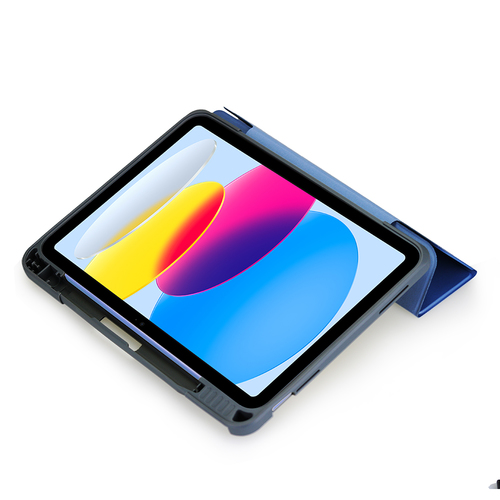DEQSTER Robust Tasche (Verschlussklappe) für 27,7 cm (10,9 Zoll) Apple iPad (10. Generation) Tablet - Blau - Polyurethan, 